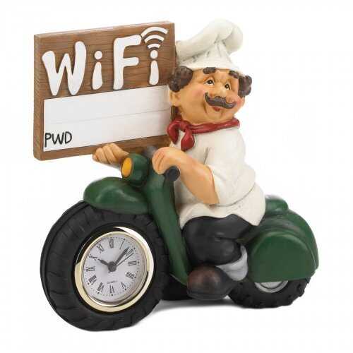 Chef With Wifi Sign And Clock