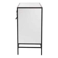 36" X 18.1" X 35.2" Mirror And Metal Cabinet