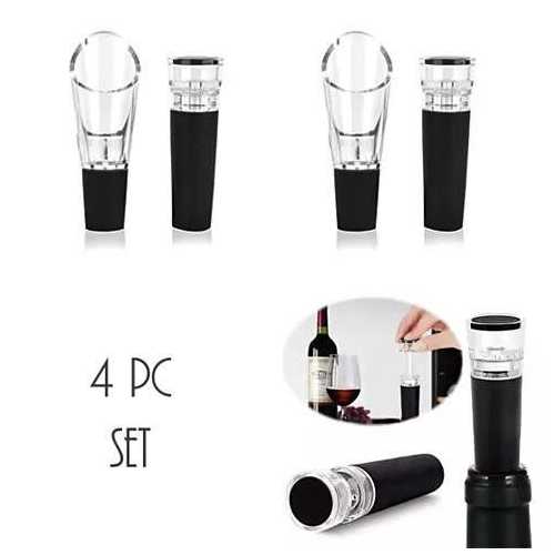 Pour And Preserve Wine Bottle Spouts And Stoppers Set Of 4