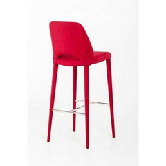 41" Red Fabric and Metal Bar Stool