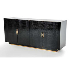 32" Black Crocodile and Rosegold MDF Buffet