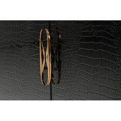 32" Black Crocodile and Rosegold MDF Buffet