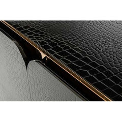 32" Black Crocodile and Rosegold MDF Buffet