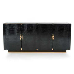 32" Black Crocodile and Rosegold MDF Buffet