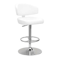 21" X 22" X 38" White And Chrome Swivel Adjustable Stool