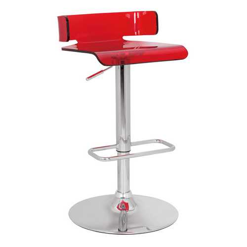 Red Chrome Swivel Adjustable Bar Stool