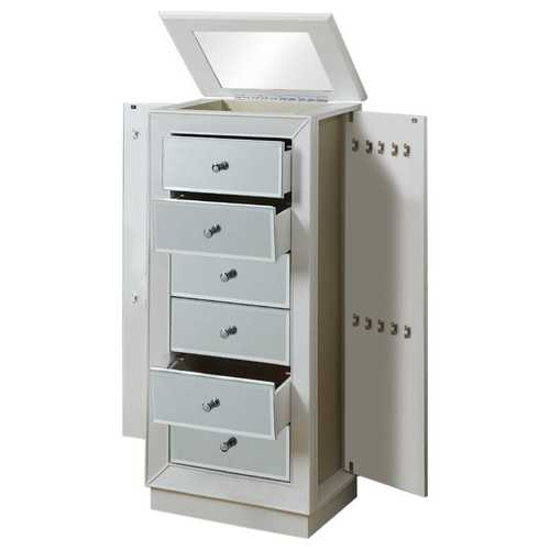 18" X 12" X 38" White Jewelry Armoire