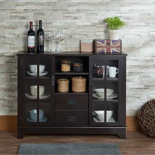 42" X 12" X 32" Espresso Mdf Cabinet