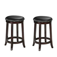 15" X 15" X 24" 2pc Espresso Swivel Counter Height Stool