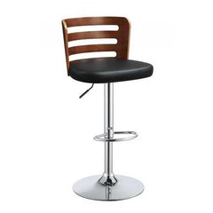 Black Faux Leather Stool Adjustable Height and Swivel Stool