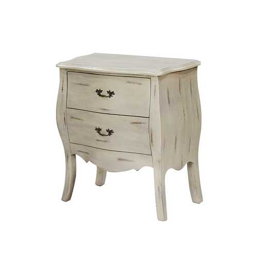 28.5" X 15" X 30.25" Taupe Wash MDF Wood Bombay Cabinet with Drawers