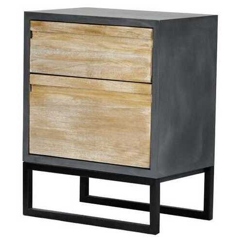 22" X 14" X 27" Gray W  Distressed Wood MDF  Wood  Iron Accent Cabinet with  Drawers