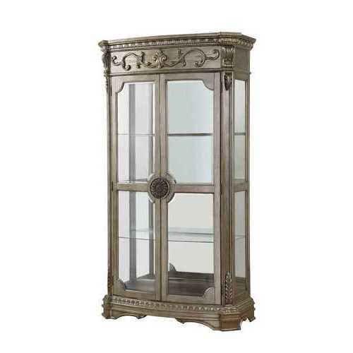 47" X 21" X 84" Antique Champagne Curio Cabinet