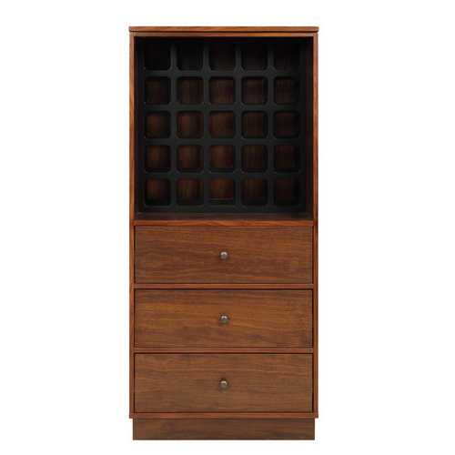 24" X 20" X 52" Wine Cabinet In Walnut - Mdf