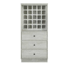 24" X 20" X 52" Wine Cabinet In Antique White - Mdf