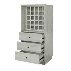 24" X 20" X 52" Wine Cabinet In Antique White - Mdf