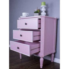 28" X 19.5" X 28" Pink MDF Wood Accent Cabinet with Drawers