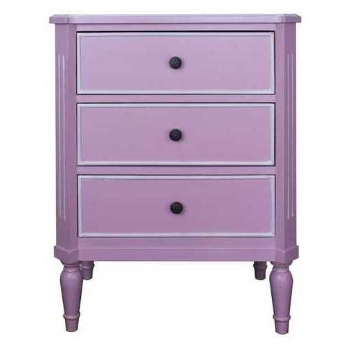 28" X 19.5" X 28" Pink MDF Wood Accent Cabinet with Drawers