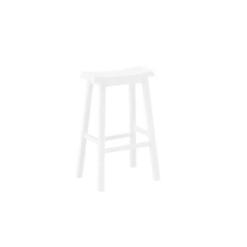 30.5" x 35" x 58" White Solid Wood Mdf Barstools 2pcs