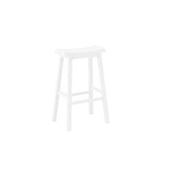 30.5" x 35" x 58" White Solid Wood Mdf Barstools 2pcs