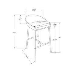 41" x 41" x 59.5" Grey  Foam  Metal  Polyester  Barstool 2pcs