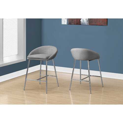 41" x 41" x 59.5" Grey  Foam  Metal  Polyester  Barstool 2pcs