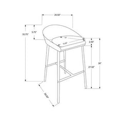 41" x 41" x 71.5" Grey Foam Metal Polyester  Barstool set of 2