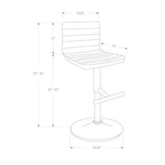 44" x 33" x 74" White  Foam  Metal  LeatherLook  Barstool 2pcs