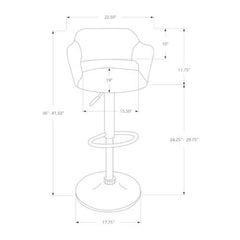 21" x 22.5" x 36" White Foam Metal Leather Look  Barstool