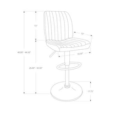 44" x 35.5" x 80" White Foam Metal Leather Look  Barstool  2pcs