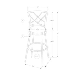 32" x 32" x 88" Black  Metal  Foam  LeatherLook  Barstool 2pcs