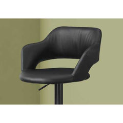 21" x 22.5" x 36" Black Foam Metal Leather Look  Barstool