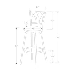 43" x 43" x 86" Espresso  Metal  Foam  MicroSuede  Barstool 2pcs