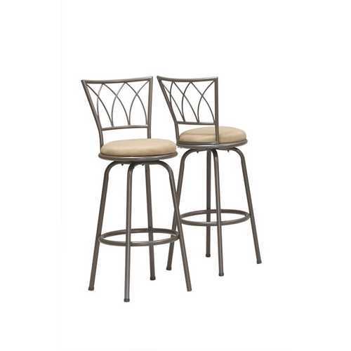 43" x 43" x 86" Espresso  Metal  Foam  MicroSuede  Barstool 2pcs