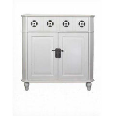 31" X 17" X 32" White MDF  Wood Drawer and Door Corner Cabinet