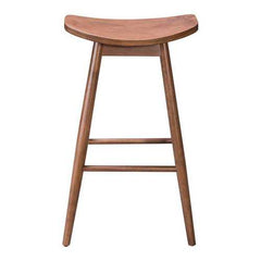 18.9" x 16.5" x 31.3" Walnut, Wood Veneer, Rubberwood, Barstool - Set of 2