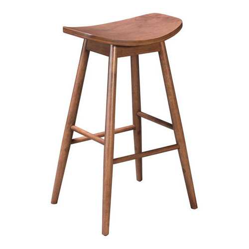 18.9" x 16.5" x 31.3" Walnut, Wood Veneer, Rubberwood, Barstool - Set of 2