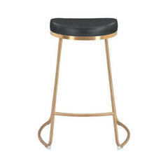 20.3" x 17.5" x 26.2" Black, Leatherette, Stainless Steel, Counter Stool - Set of 2