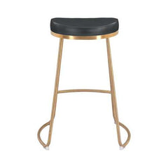 20.3" x 17.5" x 26.2" Black, Leatherette, Stainless Steel, Counter Stool - Set of 2