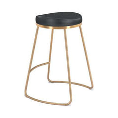 20.3" x 17.5" x 26.2" Black, Leatherette, Stainless Steel, Counter Stool - Set of 2