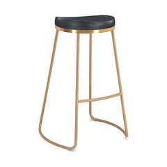 20.3" x 17.5" x 30.5" Black, Leatherette, Stainless Steel, Barstool - Set of 2