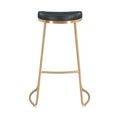 20.3" x 17.5" x 30.5" Black, Leatherette, Stainless Steel, Barstool - Set of 2