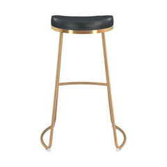 20.3" x 17.5" x 30.5" Black, Leatherette, Stainless Steel, Barstool - Set of 2