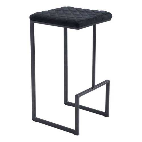 15" x 15.4" x 29.5" Black, Velvet, Steel & Plywood, Barstool