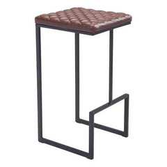 15" x 15.4" x 29.5" Brown, Leatherette, Steel & Plywood, Barstool