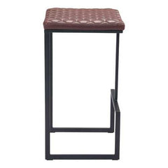 15" x 15.4" x 29.5" Brown, Leatherette, Steel & Plywood, Barstool