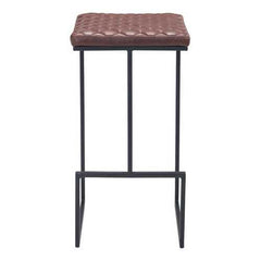 15" x 15.4" x 29.5" Brown, Leatherette, Steel & Plywood, Barstool