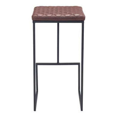 15" x 15.4" x 29.5" Brown, Leatherette, Steel & Plywood, Barstool