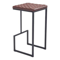 15" x 15.4" x 29.5" Brown, Leatherette, Steel & Plywood, Barstool