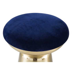 Funky Blue Velvet and Gold Sculptural Stool